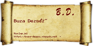 Buza Dezső névjegykártya